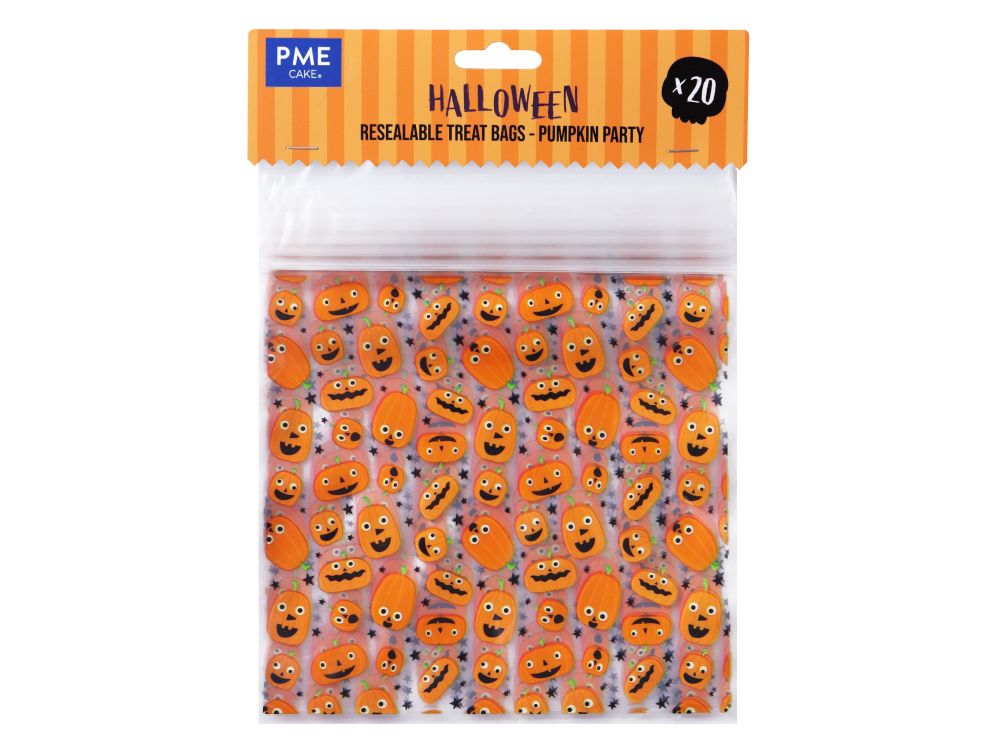 Halloween Decoration Bags Pumpkin Party - PME - squared, 20 pcs.