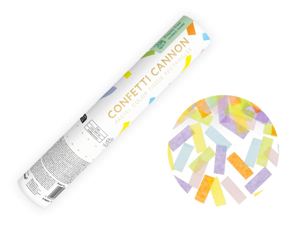 Wystrzałowe konfetti mini tuba - PartyDeco - kolorowe paski