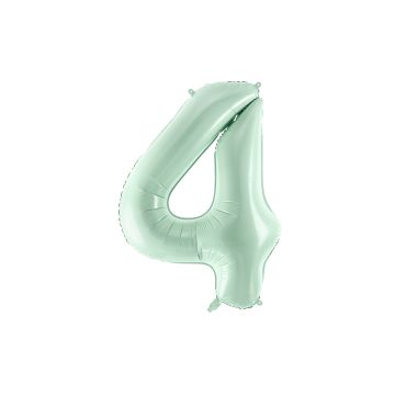 Foil balloon - PartyDeco - number 4, green, 72 cm