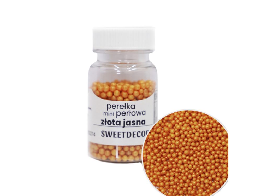 Sugar sprinkles Pearls - Gold, 4 mm, 40 g