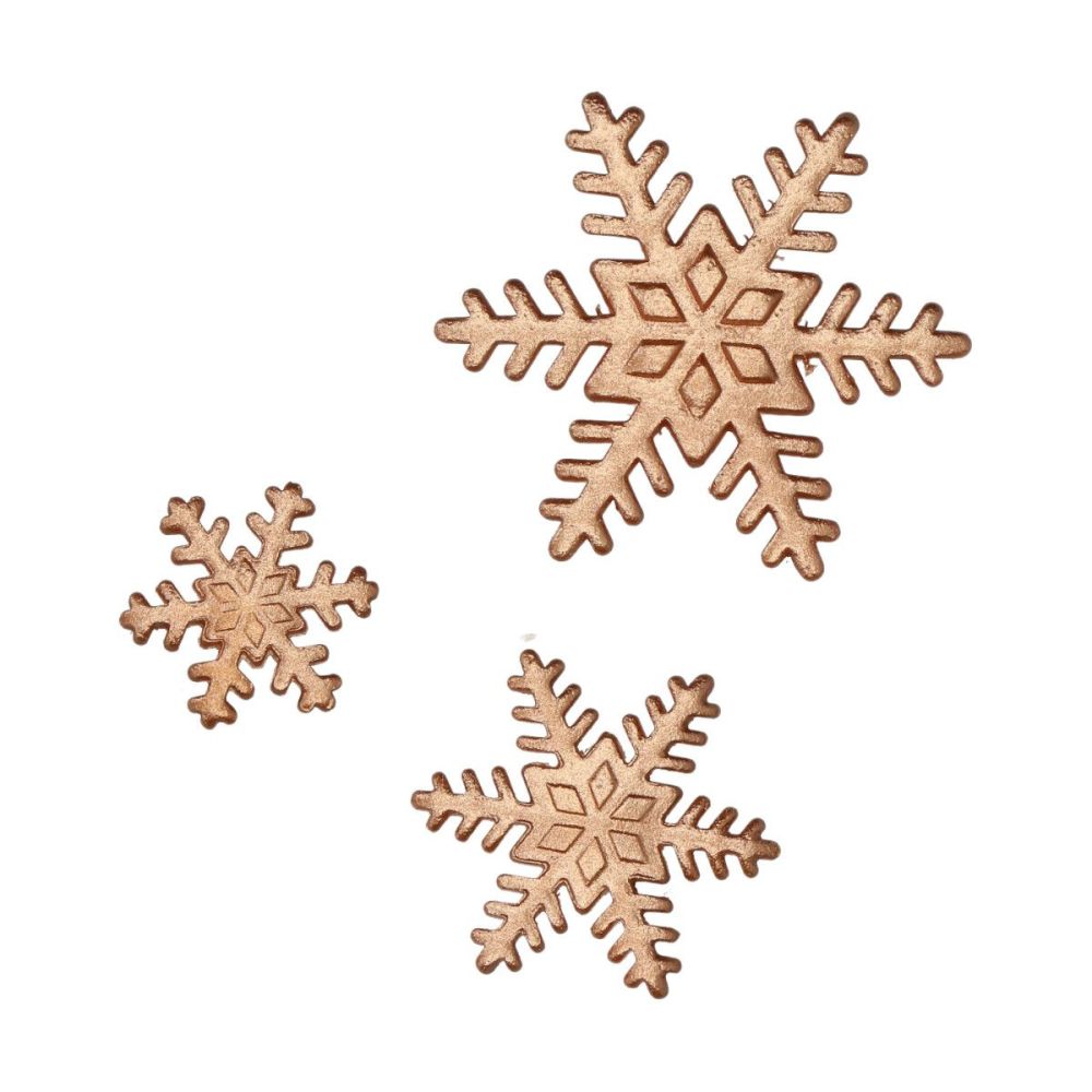 Sugar decorations Snowflakes - FunCakes - gold, 12 pcs.