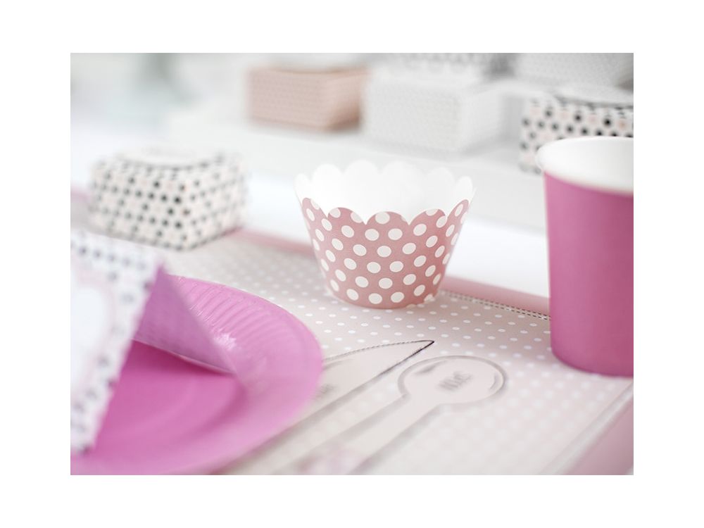 Sweet cupcake wrappers with dots - PartyDeco - 6 pcs.