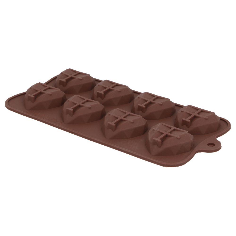 Silicone chocolate mold Large Geometric Hearts - 15 pcs.