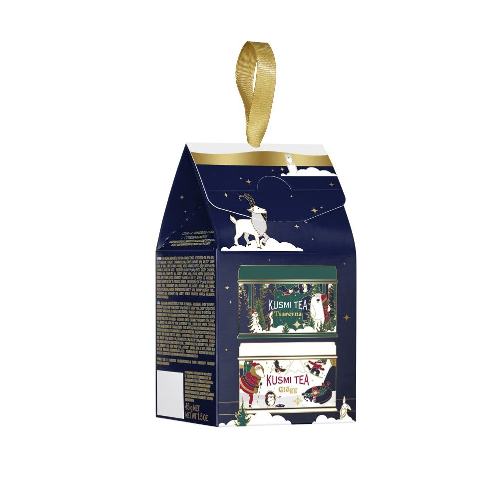 Gift tag with Tsarevna and Glögg Organic teas 2024 - Kusmi Tea