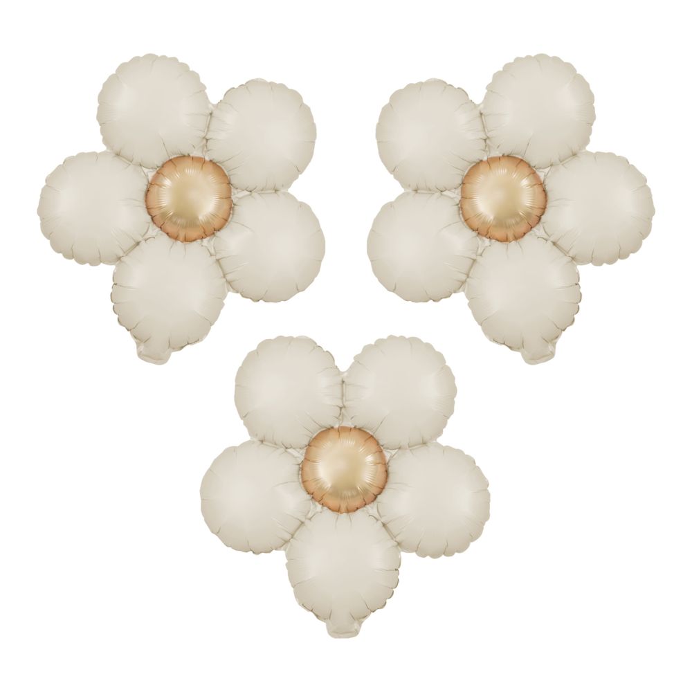 Foil balloon Flowers - cream, 3 pcs.
