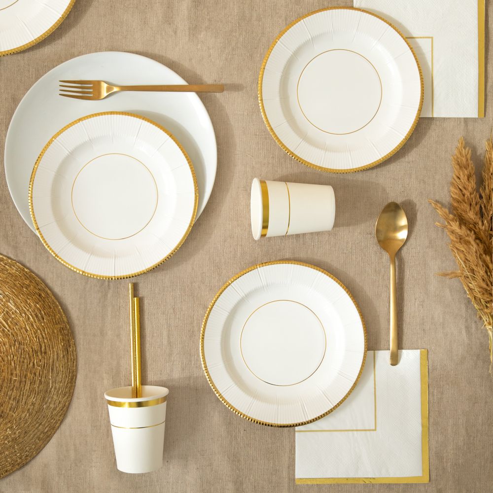 Paper plates Elegant Gold - 20 cm, 6 pcs.