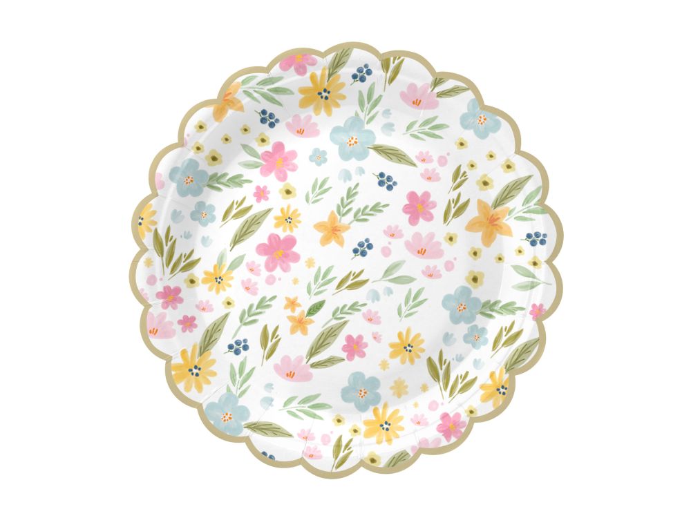 Paper plates Wild Flowers - 18 cm, 6 pcs.