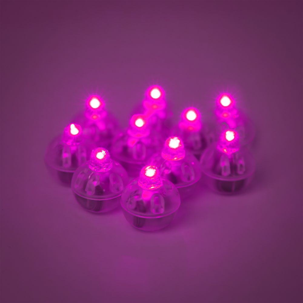 Diody LED do balonów - różowe, 10 szt.