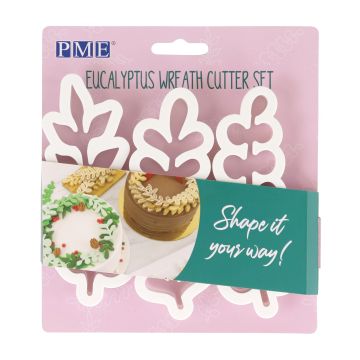 Christmas cookie cutters Eucalyptus - PME - 3 pcs.