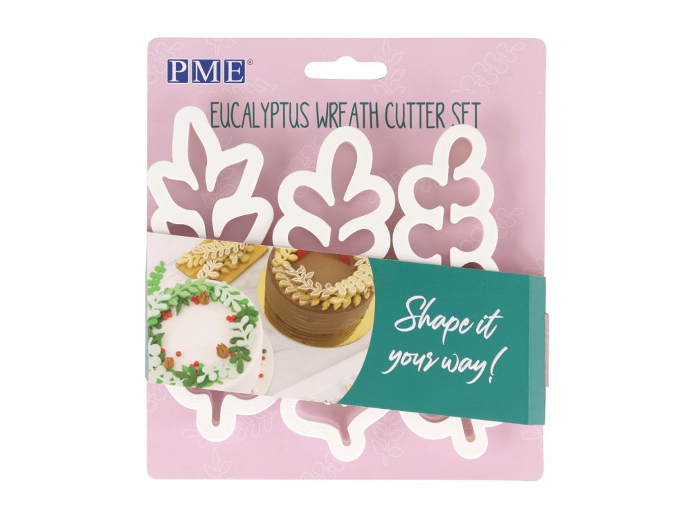 Christmas cookie cutters Eucalyptus - PME - 3 pcs.