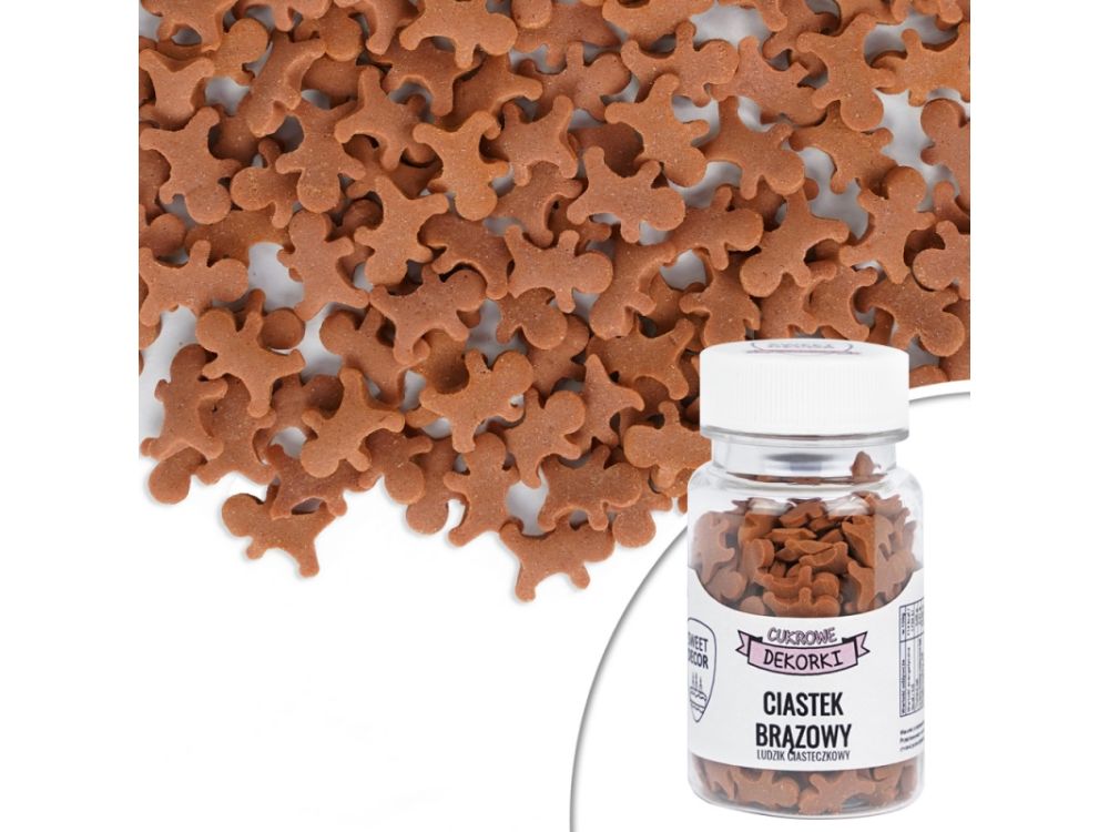 Sugar Sprinkles Gingerbread Man Cakes - brown, 10 mm, 30 g