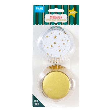 Muffin christmas cases Golden Stars - PME - 60 pcs.