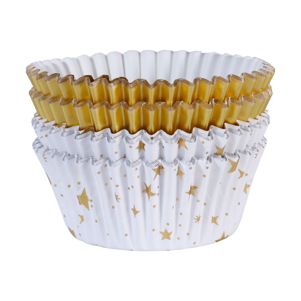 Muffin christmas cases Golden Stars - PME - 60 pcs.