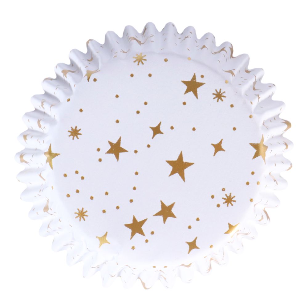 Muffin christmas cases Golden Stars - PME - 60 pcs.