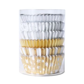 Muffin christmas cases Gold & Silver - PME - 100 pcs.
