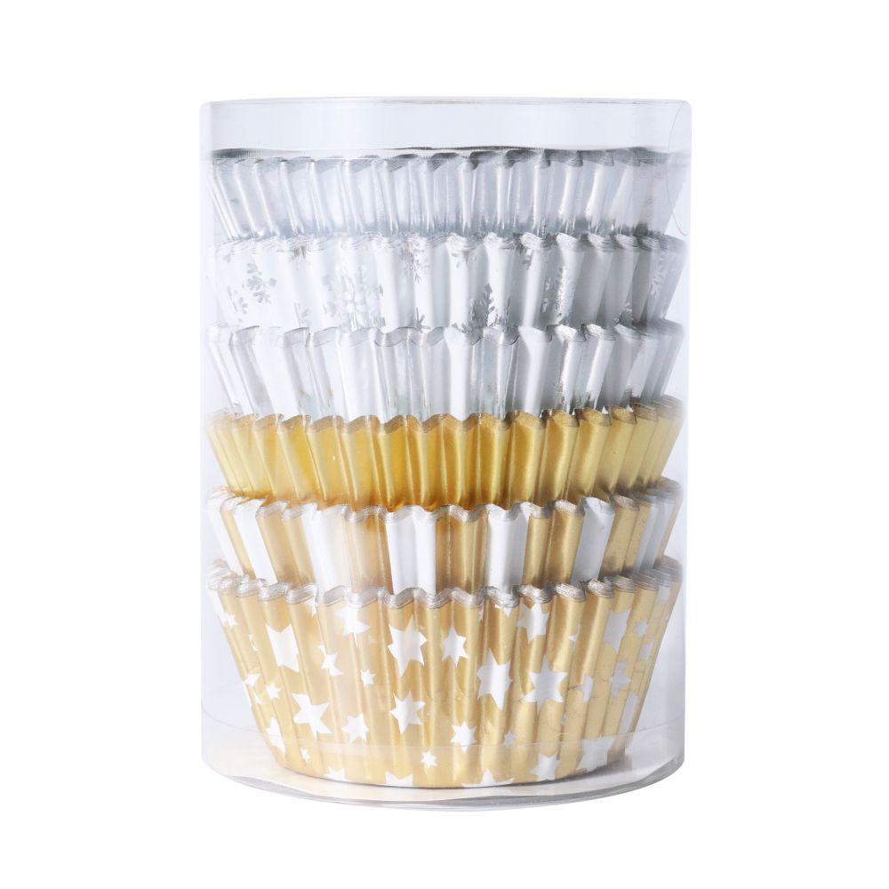 Muffin christmas cases Gold & Silver - PME - 100 pcs.