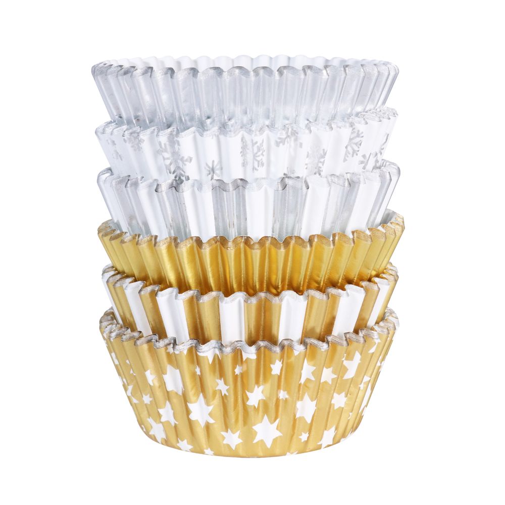 Muffin christmas cases Gold & Silver - PME - 100 pcs.
