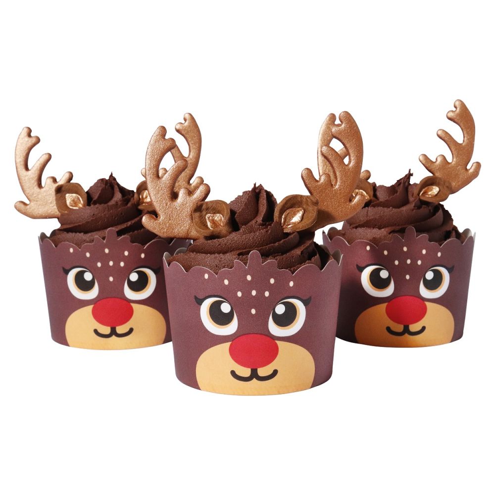 Christmas cupcake decorating kit Reindeers - PME - 18 elements