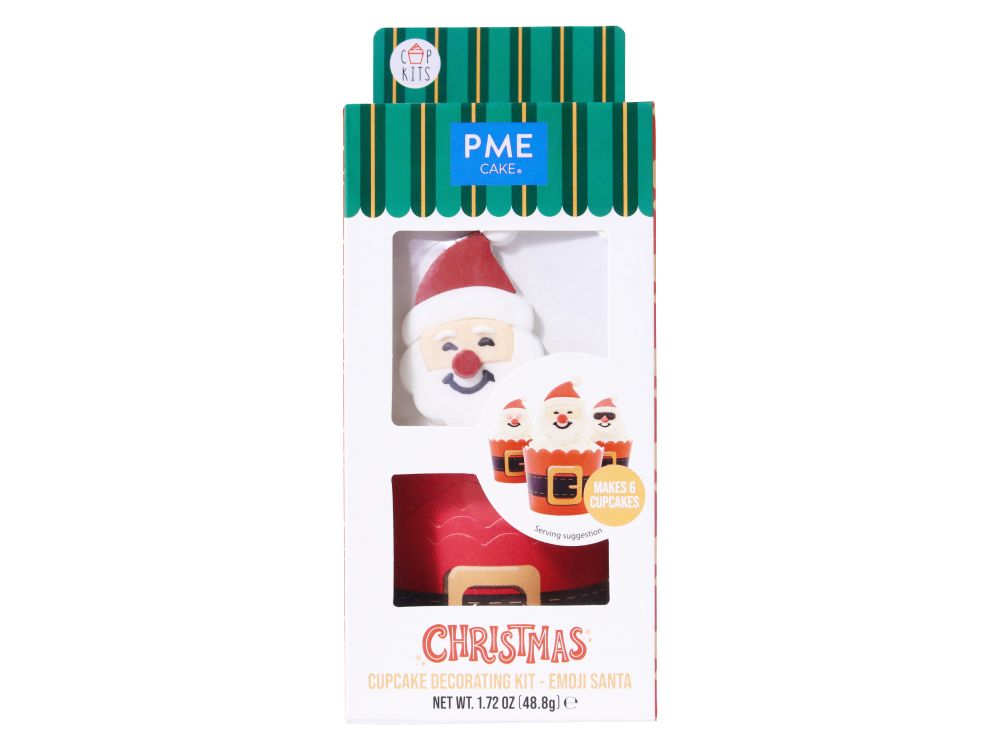 Christmas cupcake decorating kit Emoji Santa - PME - 18 elements