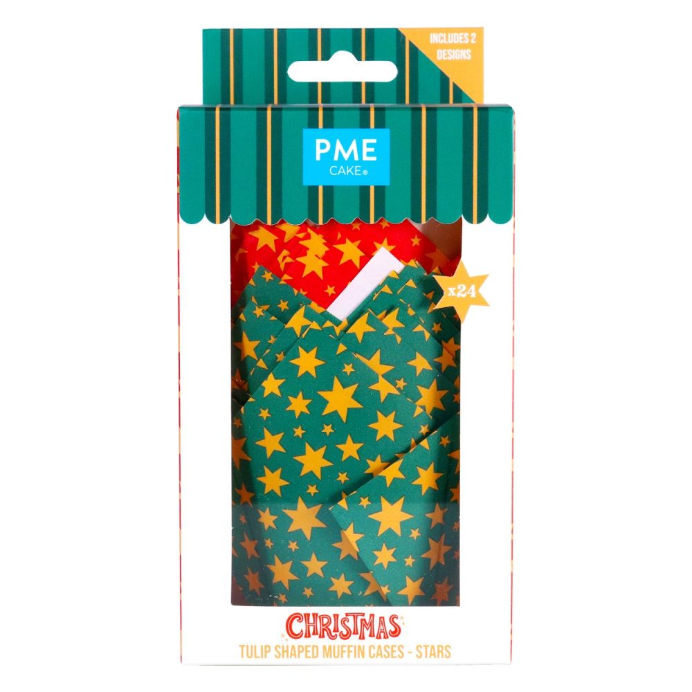 Tulip muffin christmas cases Stars - PME - 24 pcs.