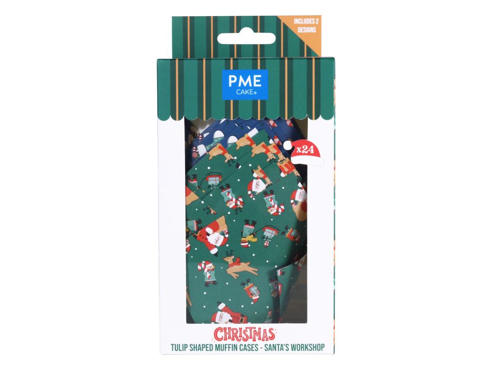 Tulip muffin christmas cases Santa's Workshop - PME - 24 pcs.