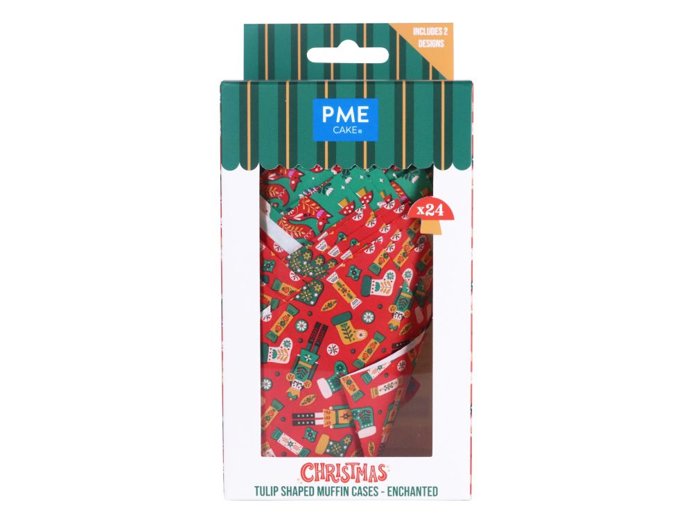 Tulip muffin christmas cases Enchanted - PME - 24 pcs.