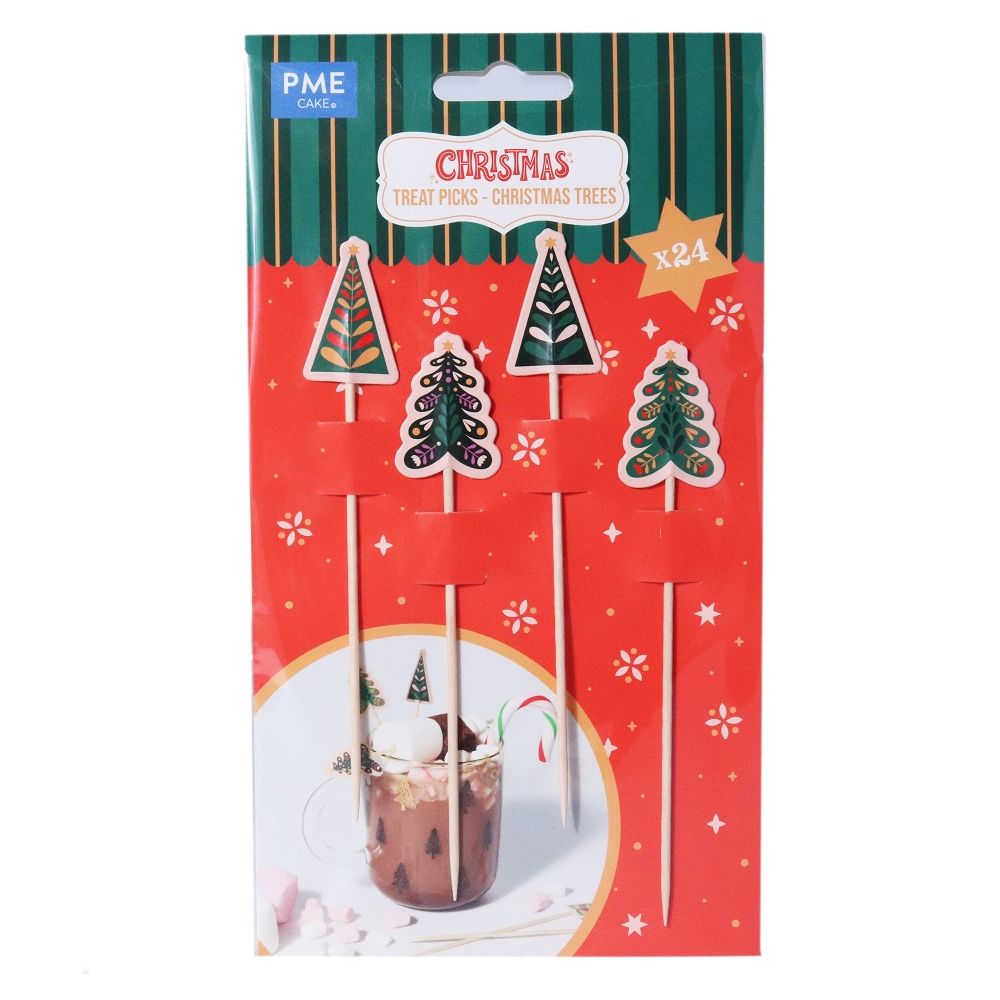 Cupcake toppers Christmas Trees - PME - 24 pcs.
