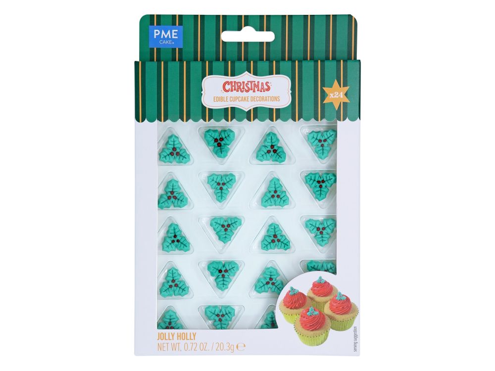 Ozdoby cukrowe świąteczne Jolly Holly - PME - 24 szt.