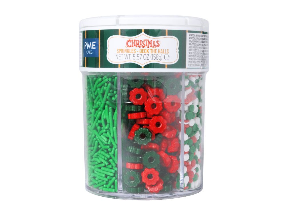 Christmas sugar sprinkles Deck The Halls - PME - 6 in 1, 158 g