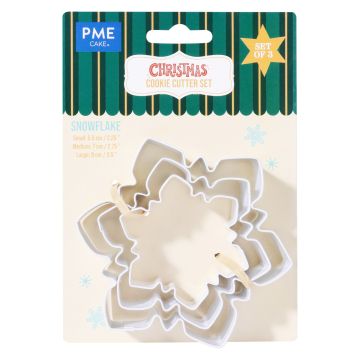 Christmas cookie cutters Snowflake - PME - 3 pcs.