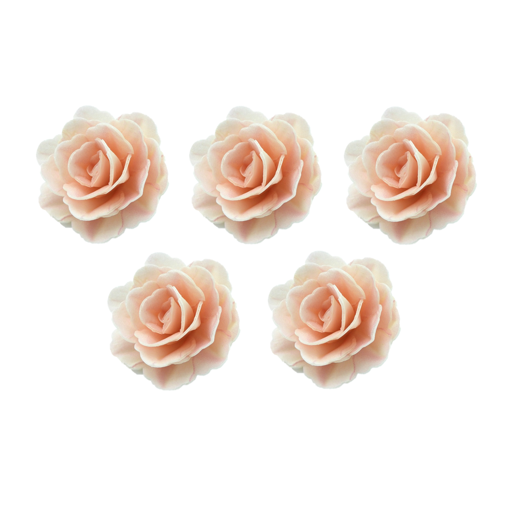 Róże chińskie waflowe - Rose Decor - cieniowane, pudrowe, 18 szt.