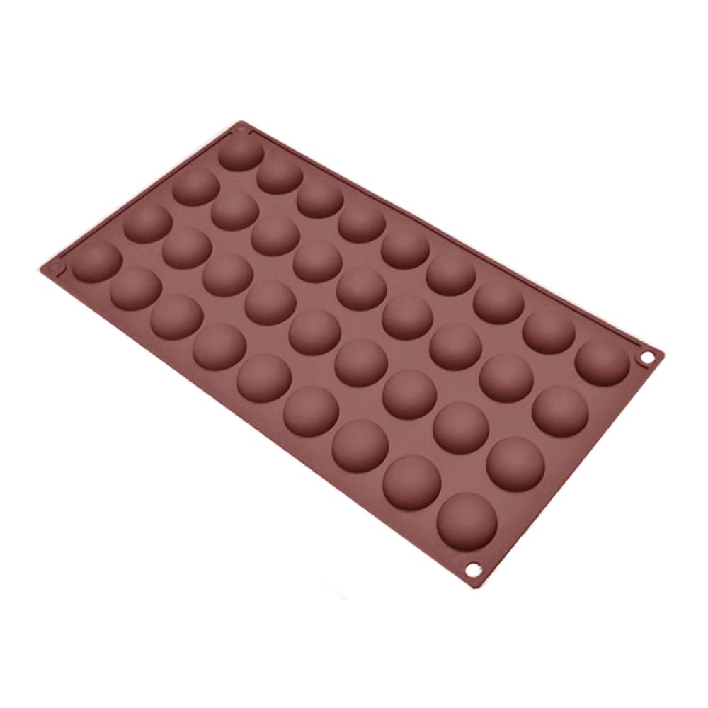 Forma silikonowa do monoporcji Półkule - brązowa, 2,7 cm