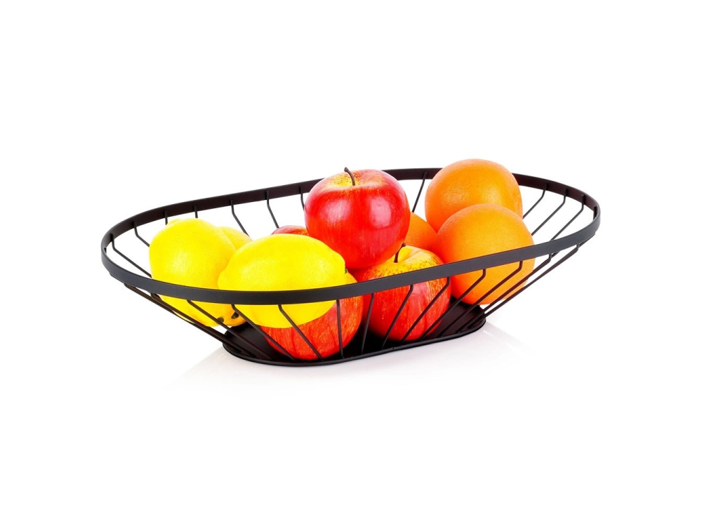 Fruit and vegetable basket round Misty - Nava - black, 40,5 x 25,5 cm