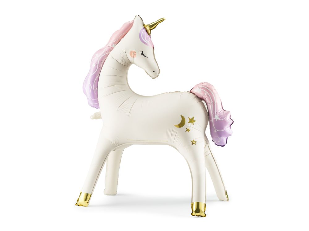 Standing foil balloon Unicorn - PartyDeco - 95 x 86 cm