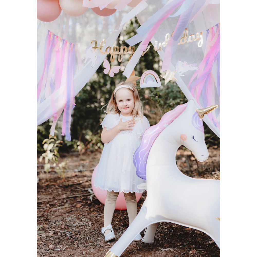 Standing foil balloon Unicorn - PartyDeco - 95 x 86 cm