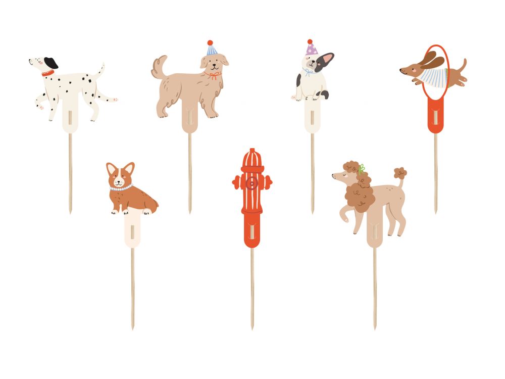 Muffin toppers Dog Party - PartyDeco - 7 pcs.