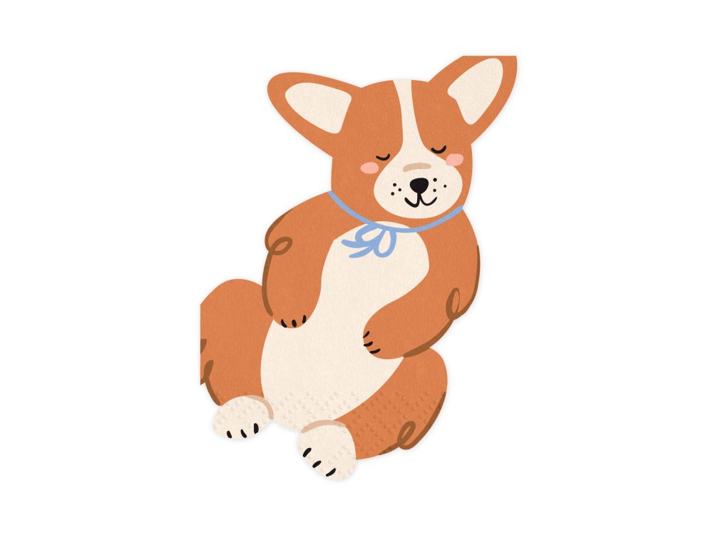 Serwetki papierowe Pies Corgi - PartyDeco - 12 szt.