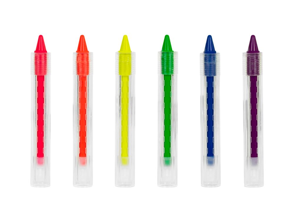 UV glowing face painting crayons - PartyDeco - 6 pcs.