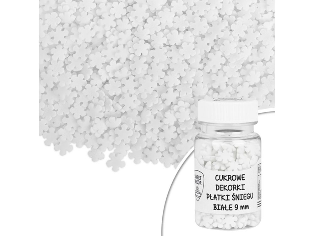 Sugar Sprinkles Snowflakes - white, 9 mm, 30 g
