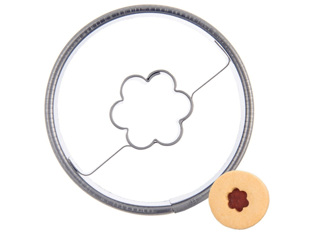 Mold cookie cutter Circle with flower - Orion - 4,5 cm