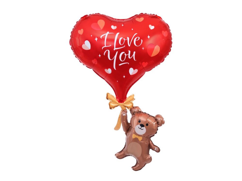 Foil Balloon Teddy Bear with Heart - 42 x 69 cm