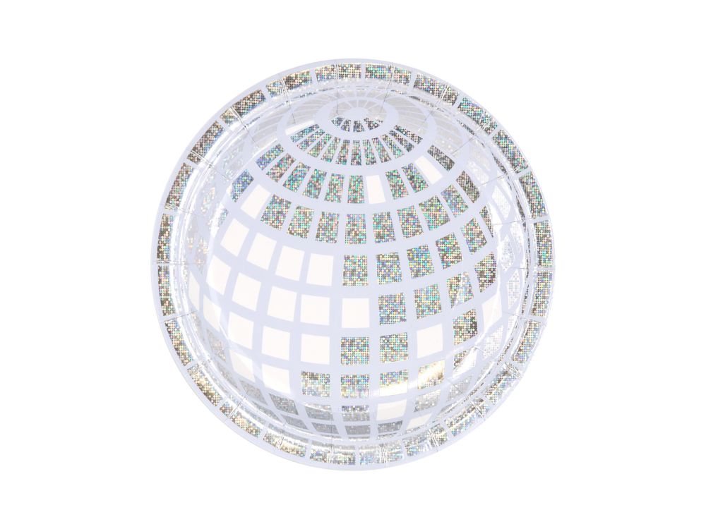 Paper plates Silver Disco - 18 cm, 6 pcs.
