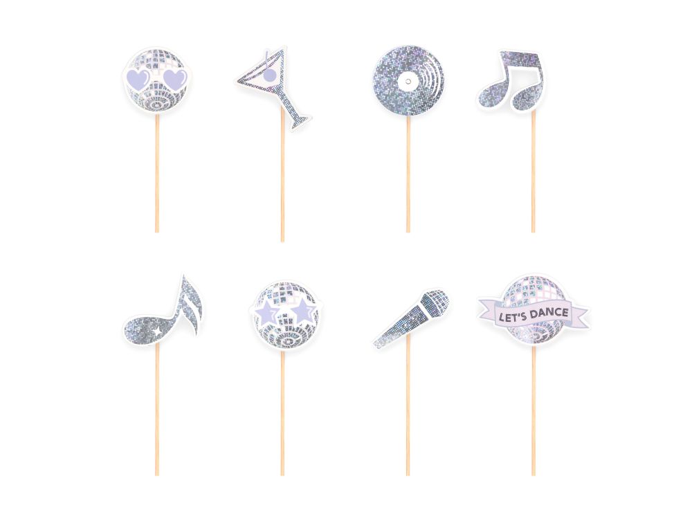 Muffin toppers Silver Disco - 8 pcs.
