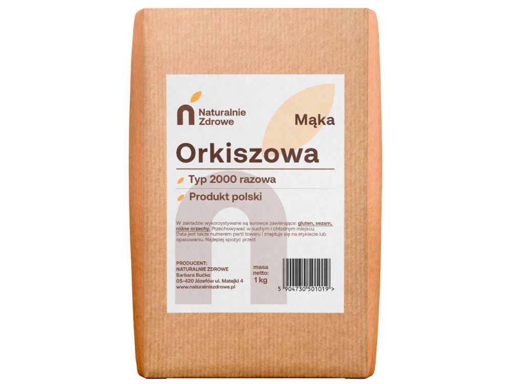 Mąka orkiszowa - Naturalnie Zdrowe - razowa, typ 2000, 1 kg