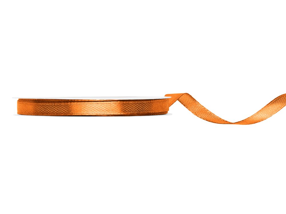 Satin ribbon - PartyDeco - rusty, 6 mm x 25 m