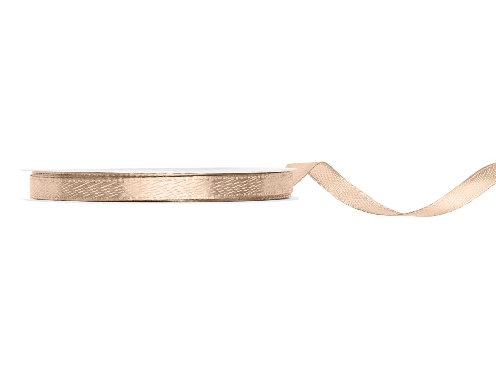 Satin ribbon - PartyDeco - peach, 6 mm x 25 m