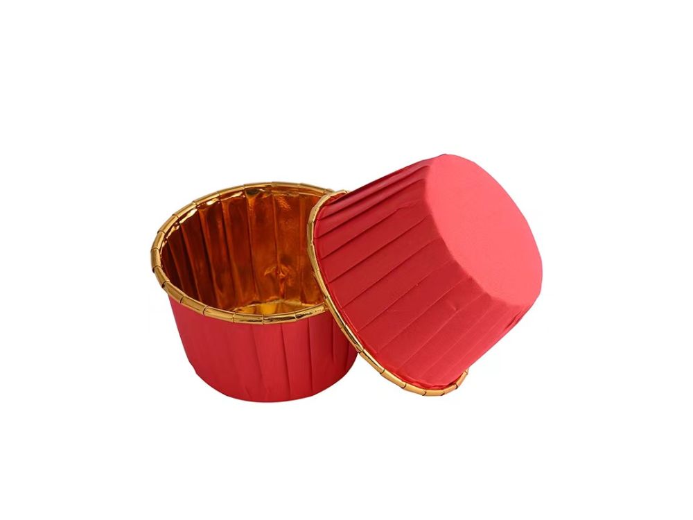 Papilotki na muffinki - czerwono-złote 50 x 39 mm 100 szt.