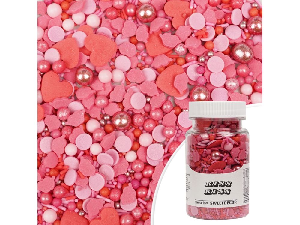 Posypka cukrowa walentynkowa Kiss Kiss - 70 g