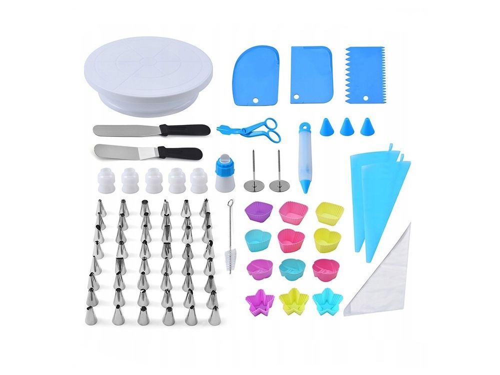 A set of accessories for creating and decorating cakes - 80 elements
