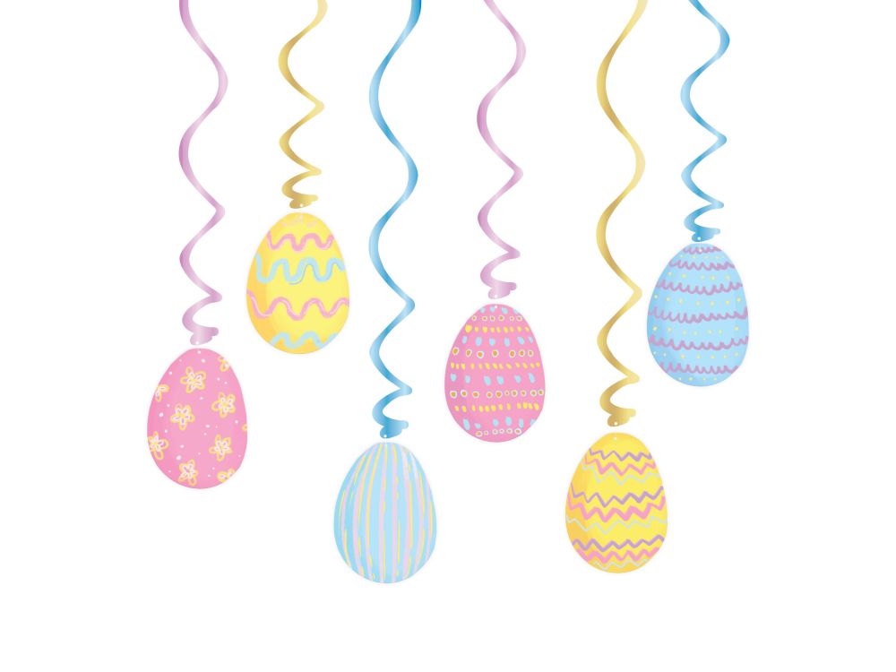 Hanging decorations swirls Easter Eggs - 6 pcs.